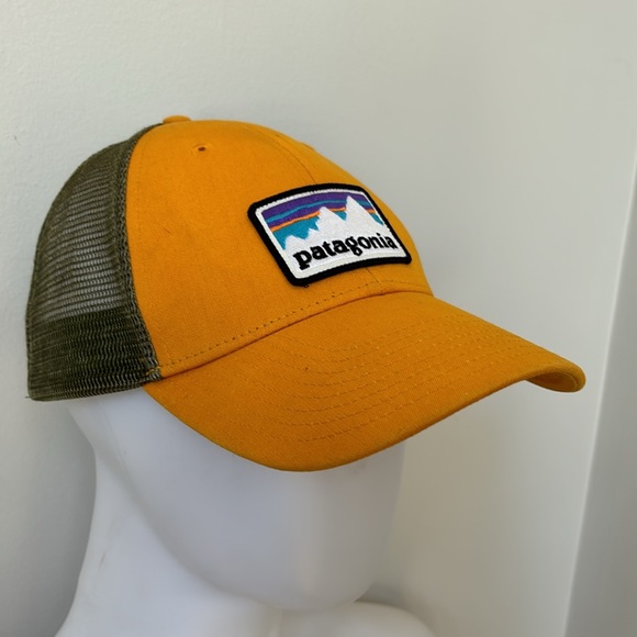 Patagonia Accessories - Patagonia Gold Yellow Green Trucker Patch Baseball Hat Size All